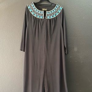 Bob Mackie black and blue kaftan